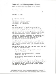 Letter from Mark H. McCormack to Edwin L. Artzt