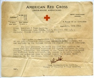 Letter from American Red Cross Hospital and Home Service to Lloyd E. Walsh