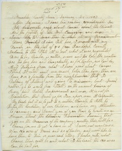 Letter from Isaac Evans to Joseph Lyman