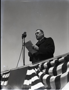 Charles F. Hurley speaking at the dedication of Cyrus Edwin Dalin's statue of Paul Revere