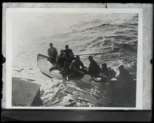 Rescue of crew of a ship torpedoed by a German submarine
