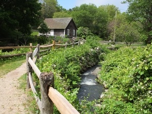 Path leading past the raceway to the Stony Brook Grist Mill and Museum