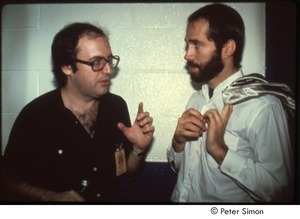 MUSE concert and rally: John Landau (left) and John Hall backstage at the MUSE concert