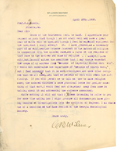 Letter from Cary Breckinridge Wilmer to W. E. B. Du Bois