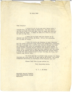 Letter frin W. E. B. Du Bois to Gregory Hawkins