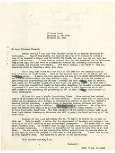 Letter from Mrs. Du Bois to Attorney Stewart