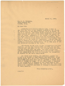 Letter from W. E. B. Du Bois to S. E. Whitaker