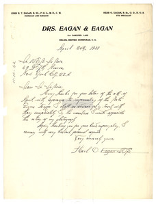 Letter from Herb O. Eagan to W. E. B. Du Bois