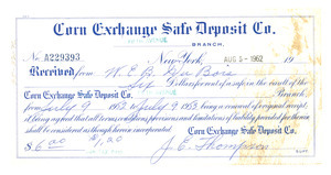 Corn Exchange Bank Trust Company receipt
