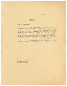 Memorandum from W. E. B. Du Bois to Florence M. Read