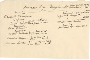 Francis Ira Burghardt family history