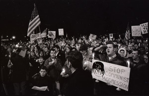 Young Americans for Freedom pro-Vietnam War demonstration, Boston Common: Shot of crowd