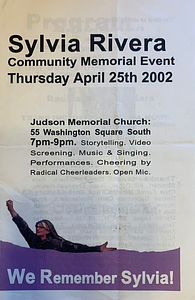 Sylvia Rivera Community Memorial Event Program