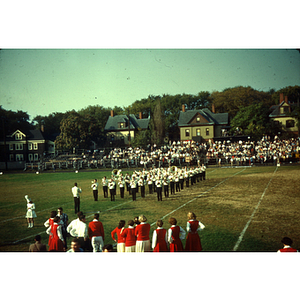 Marching band at football game