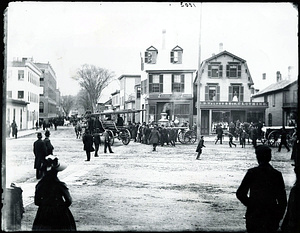 Fire Apparatus at Center Steet and Market Square, circa 1890