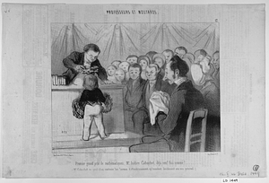 Premier grand prix de mathématiques, Mr. Isidore Cabuchet, déjà neuf fois nommé!..... (Mr. Cabuchet ne peut plus contenir les larmes d'attendrissement qu'inondent décidément son nez paternel.)