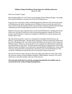 Debevoise, Betsy: oral history interview