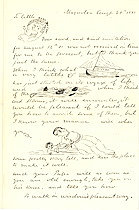 Note to [baby] Florence Catherine Bacon from Chas. Billings