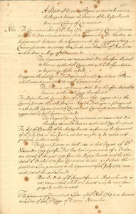 William Bollan document regarding dispute between Massachusetts and Connecticut, undated