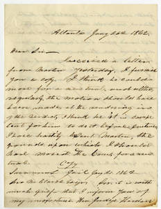 Letters to Edward Jenkins Harden, 1862 January-April