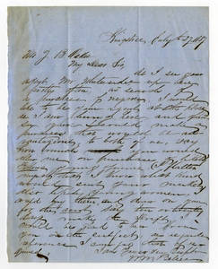 Letter by W. M. Belsen from Kingstree to Ziba Oakes
