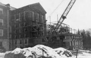 Construction of the 1956 addition to Stetson Library