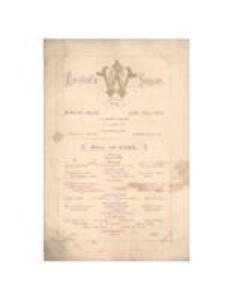 Menu for the Williams College Class of 1872 Marshals' Supper