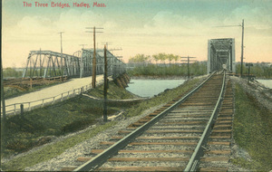 Three bridges over the Connecticut River in Hadley