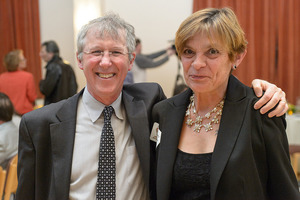 Aaron Lansky and Becky Lockwood at the 2015 Samuel Minot Jones Awards for Literary Achievement