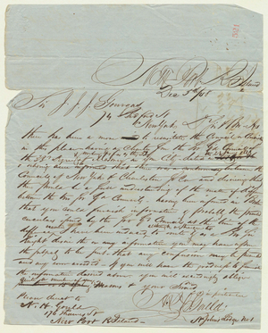 Manuscript copy of a letter from Nathan Hammatt Gould to John James Joseph Gourgas, 1848 December 5