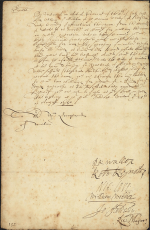 Order to furnish a horse and equipment for the militia, 1650 August 28