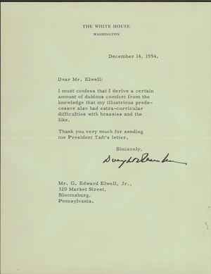 Letter from President Dwight D. Eisenhower to G. Edward Elwell, Jr., 1954 December 14
