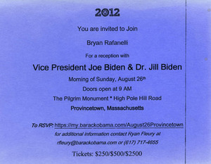 2012 Vice President Joe and Dr. Jill Biden Reception at Pilgrim Monument