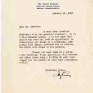 Letter from Harvey Cushing, M.D. to Myrtelle Canavan, M.D.