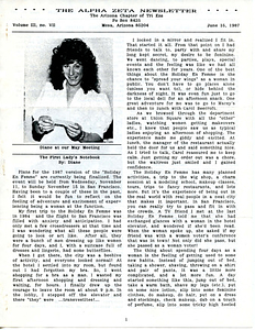 The Alpha Zeta Newsletter Vol. 3 No. 7 (June 15, 1987)