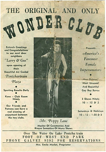 The Original and Only Wonder Club Presents American's Foremost Female Impersonators