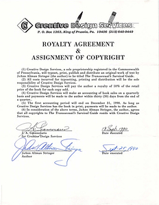 Royalty Agreement & Assignment of Copyright for The Transsexual's Survival Guide