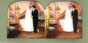 Stereoscopic Card of an All-Female Marriage