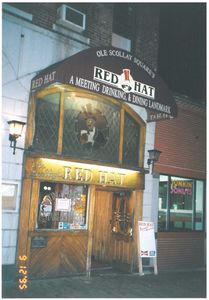 Exterior of the Red Hat bar