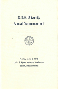 1980 Suffolk University Annual Commencement Program