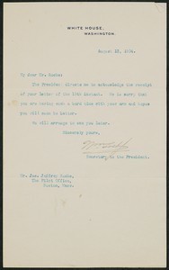 Letter, August 13, 1904, Theodore Roosevelt to James Jeffrey Roche
