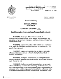 Executive Order (new series) No. 506