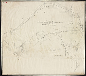 A plan of railroad routes from the Boston and Worcester railroad to Hopkinton, Massachusetts / G.H. Nott.