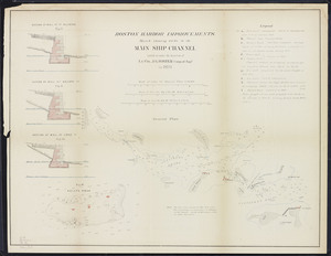 Boston harbor improvements: Sketch showing works in the main ship channel carried on under the direction of Lt. Col. J.G. Foster, Corps of Engrs. in 1870