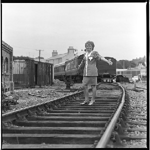 Philomena Begley, singer and recording artist, "Queen of Irish Country Music." Shots taken at Downpatrick Railway Station