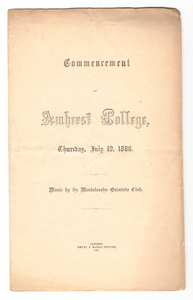 Amherst College Commencement program, 1866 July 12