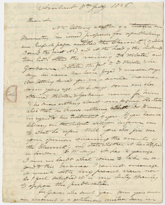Edward Hitchcock letter to Benjamin Silliman, 1826 July 8