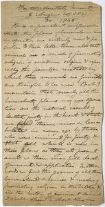 Edward Hitchcock lecture notes on benevolent plans and revivals, 1831 August 1