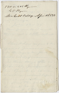 Edward Hitchcock sermon notes, 1850 April
