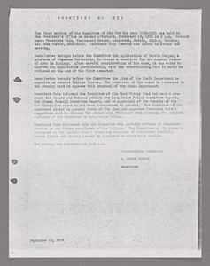 Amherst College faculty meeting minutes and Committe of Six meeting minutes 1950/1951